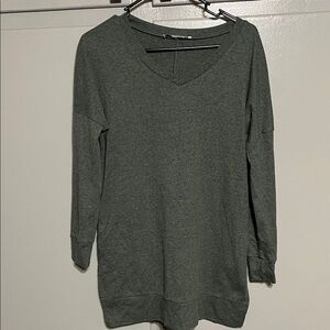Elegant V-Neck Tunic in Charcoal